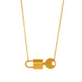 Craft Wolf Charm Trendy Gift for Girls Stainless Steel Jewelry Chain Key Lock Pendant Necklace