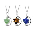 Natural Crystal Healing Stone Merkabah Pendant Reiki Gemstone Amethyst Black Onyx Wicca Jewelry