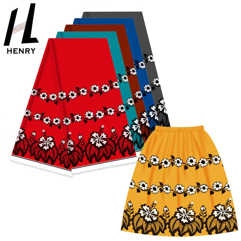 Henry Micronesian Skirt Leisure Luxury Fabrics for Garment Digital Printed Fabric Polyester Ready Stock Floral Various Designs