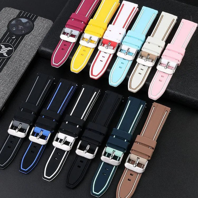 2025 Fashion Hot Sale Silicone Rubber Wrist Watch Sport Band for Omeg Moon Watch for 20mm Samsung Smart Watch Strap 24mm 26mm
