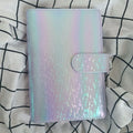 Wholesale Notebook 6 Rings Spiral Business Planner Work Agenda Budget Binder Book Holographic Rainbow PU Leather Cover A6 Binder