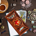 Hot Selling New Crystal Storage Box Pentagram Three-phase Moon Tarot Bracket Wooden Ornaments Divination Tools