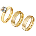 18k Gold Plated Cz Diamond Wedding Engagement Rings Set for Lovers Couples Men and Women Bague En or Anillos De Boda De or Anel