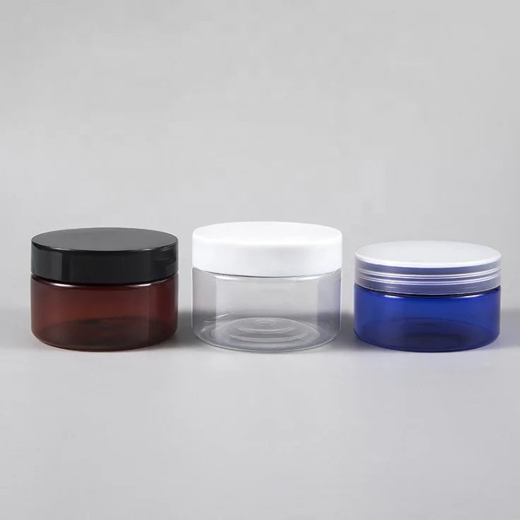 100g 120g 150g Empty Large Cosmetic Cream Jar 3oz 4 oz 5oz PET Plastic Wide Mouth Container with Lids for Beauty Products
