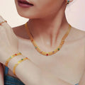 Ilona Unique Stainless Steel Fashion Jewelry Set for Women Mesh Webbing Chain Link with Zircon for Weddings Parties Wholesale