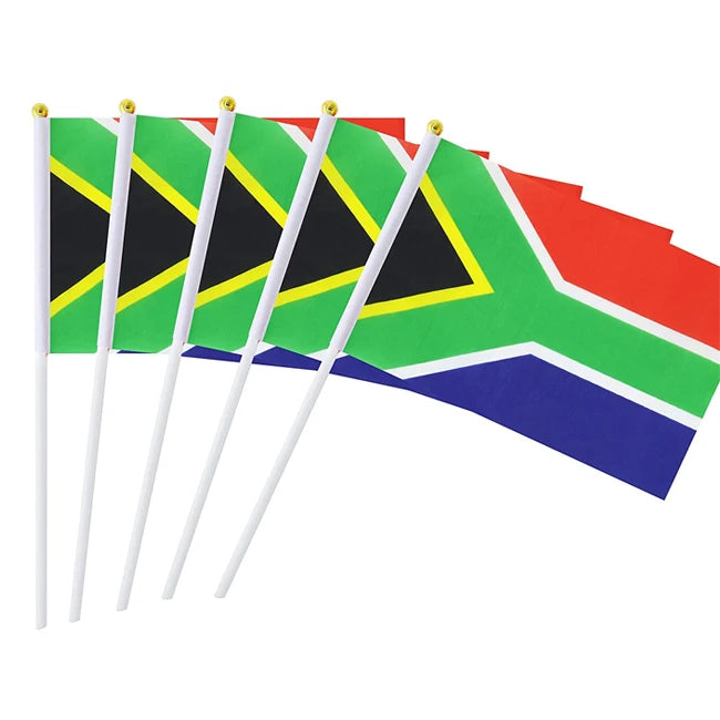 Customizable Small Hand Flag South Africa Flag Polyester Custom Waving Flag Outdoor