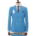 Classic 4 Gold Buttons Man Blazer Trousers Double-Breasted Men'S Suit Coat Wedding Clothing 2 Pcs Jacket Pants