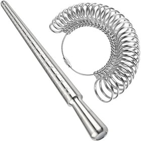 Metal Jewelry Measuring Tools Round Ring Mandrel Stick Measuring Circle 2pcs 0-13 US Size Metal Ring Sizer Finger Gauge Kit