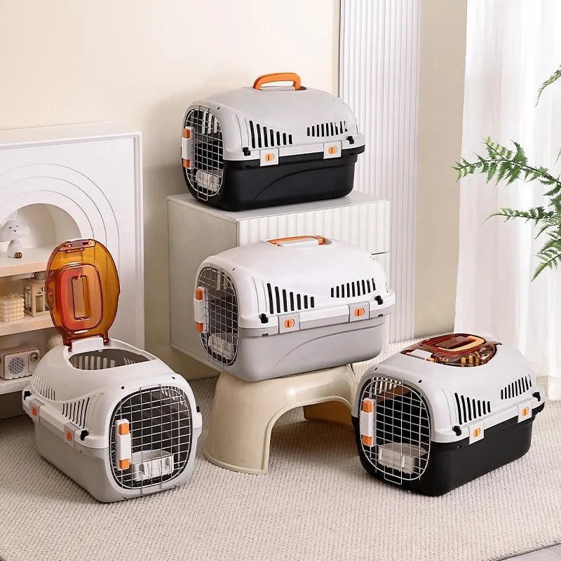 USMILEPET Best Seller Outdoor Portable Breathable Plastic Pet Carriers Top Seller Dog Cat Travel Carrier Cage for Outdoor