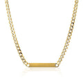 Personalize 18K Gold Plated Bar Necklace Women Thick Curb Chain Necklace Stainless Steel Minimalist Fashion Necklace Jewelry