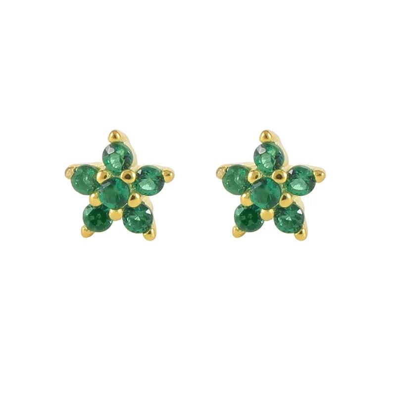 Joolim 925 Sterling Silver CZ Snow Flake Stud Earring 925 Silver Earring Dainty Jewelry
