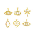 New Designs 2023 Copper Anklet Pearl Inlay Evil Eyes Charms for Jewelry Making