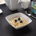 Shengjing Factory Custom Pure White Square Oatmeal Curry Salad Cereal Ceramic Deep Bowl for Restaurant Household