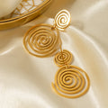 Hot Selling Personalized Geometric Spiral Earrings Exaggerated Versatile Waterproof Stainless Steel Earrings Fashion Jewelry