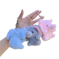 12cm Cute Elephant Plush Toy Animal Pendant Soft Stuffed Doll Keychain Backpack Car Bag Charm Key Ring Kid Gift for Claw Machine