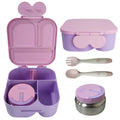 BPA Free Children Lunch Box Portable Rectangle Bento Box 3 Compartments Food Grade Dishwasher Safe Large Capacity Plastic Leak