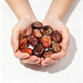 Spot Hand Crafted Healing Crystal Red Banded Agate Carnelian Red Sardonyx Palm Stone for Decoration