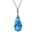 Elegant Rhodium Plated Silver 925 Jewelry Natural Sky Blue Topaz Necklace for Women Anniversary Gift