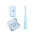 LULA Logo Design Foldable Plastic Travel Toothbrush DuPont Soft Bristles with Built-in Sterilizer