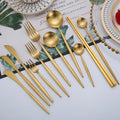 Best Selling Titanium Plated Tableware Stainless Steel Gold Cutlery Modem Gold Flatware