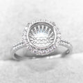 Sterling Silver 9mm/10mm/11mm/12mm/13mm Semi Mount Ring Frame Empty Blank Setting S925 Base Without Center Stone Inlay for DIY