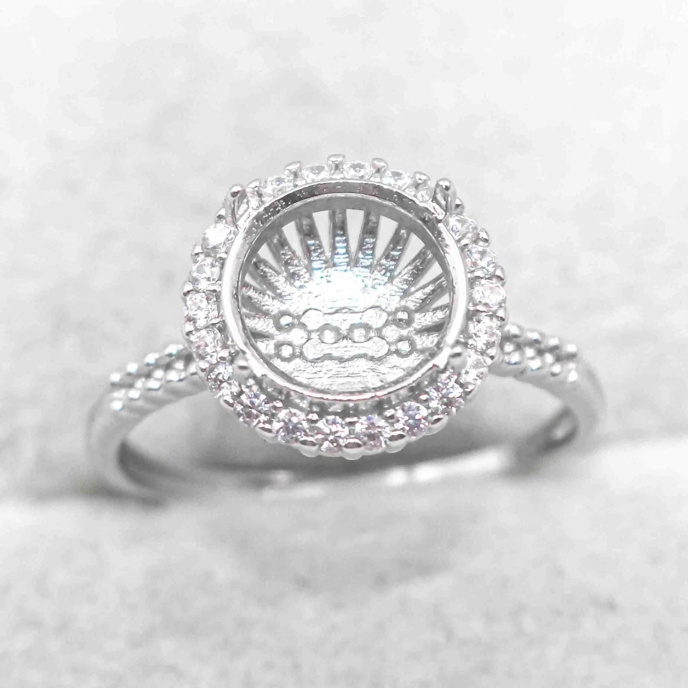 Sterling Silver 9mm/10mm/11mm/12mm/13mm Semi Mount Ring Frame Empty Blank Setting S925 Base Without Center Stone Inlay for DIY