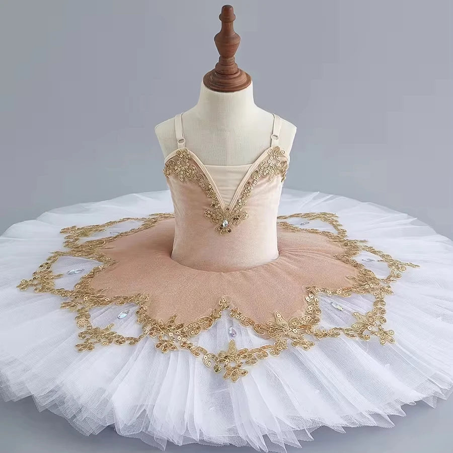 Children's Ballet Dance Dress Girls' Pettiskirt Sequined Mesh Skirt Princess Dress Stage Costume Toddler Dancing Dress Girls'