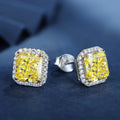 ANSTER Best Selling Simulated Diamond Square 925 Sterling Silver Stud Earrings for Women
