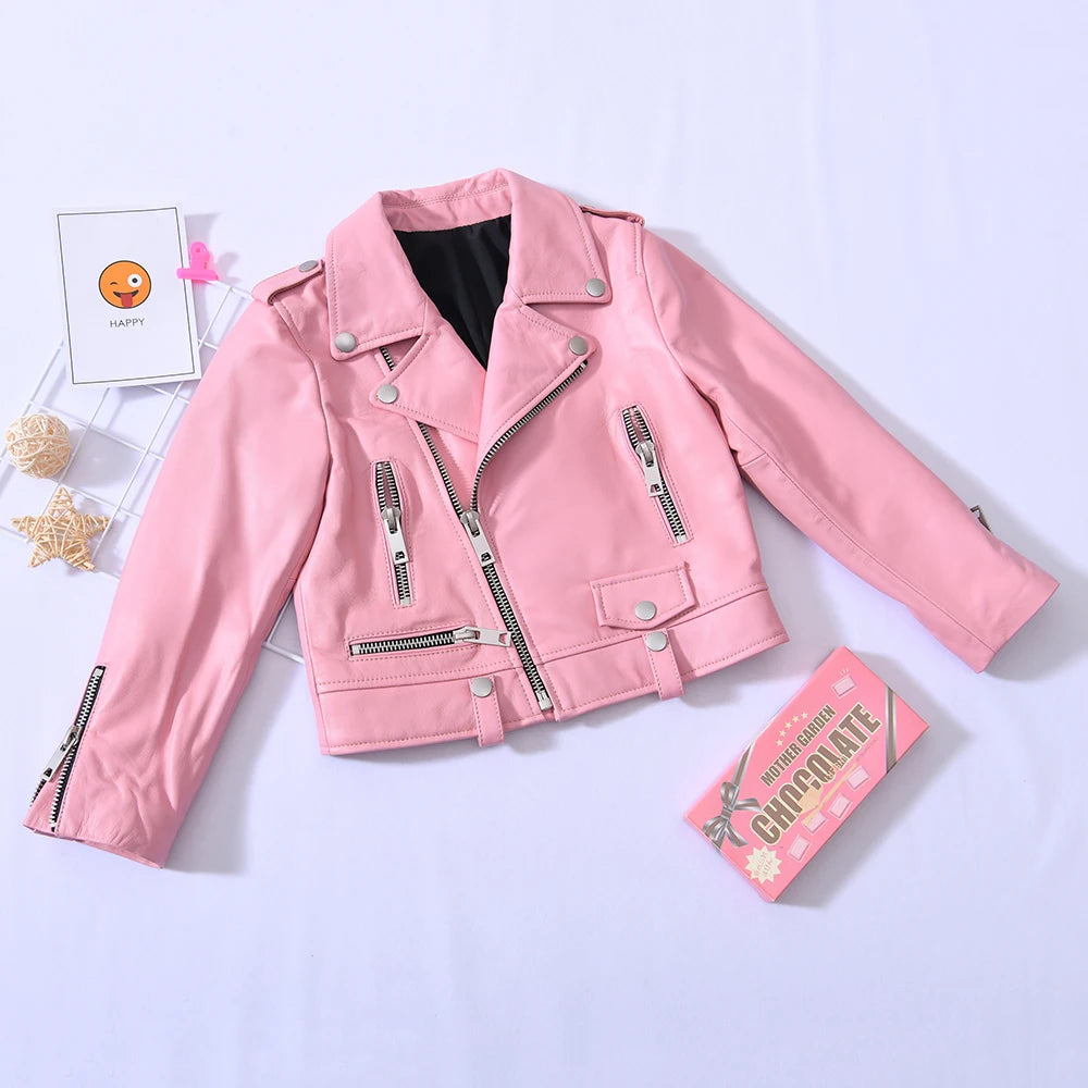 Fashion Leather Coats Kids Genuine Leather Jacket Wholesale Kids Leather Jacket