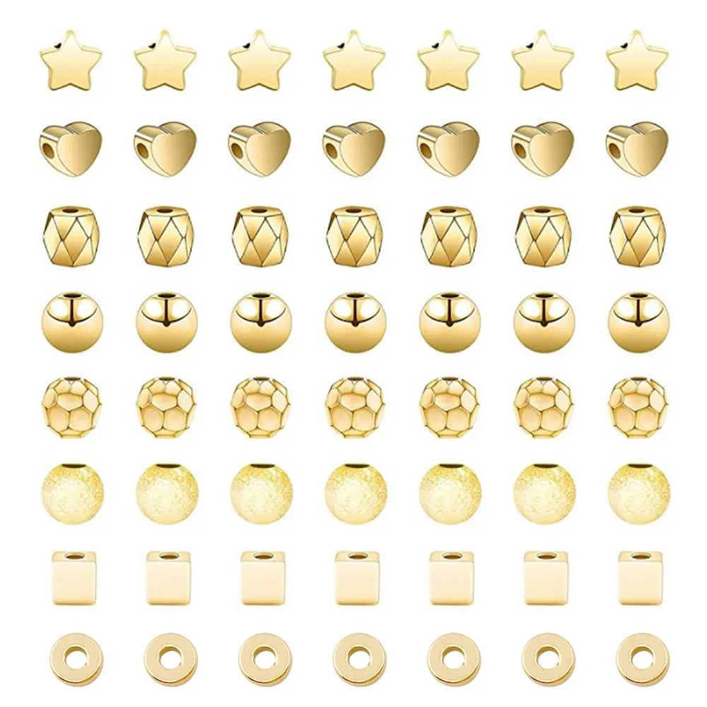 100pcs Wholesale Gold CCB Plastic Spacer Loose Star Beads for Jewelry Handmade Bracelet Making DIY