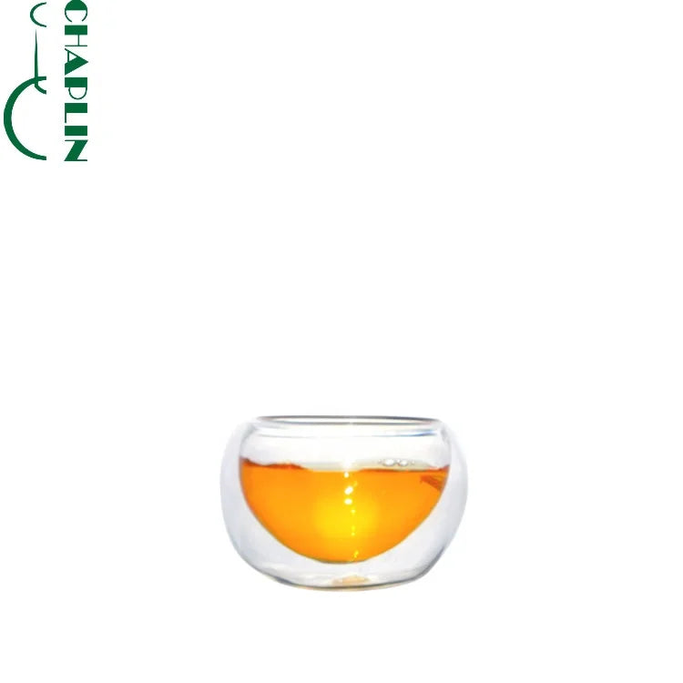 CHAPLIN Heat Resistance Borosilicate Glass Material New Design Double Wall Glass Cup 50ml Eco-Friendly Hand Blown Small Tea Cup