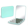 New Arrival Travel Makeup Mirror with 1x/3x Magnification 2-Sided Portable Folding Handheld Small Compact Mirror with LED LIghts