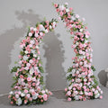 L-HOA033 Wholesale Artificial Flower Arch for Wedding Horn Arch Flowers Backdrop Rose Flower Horn Arch for Wedding Decoration