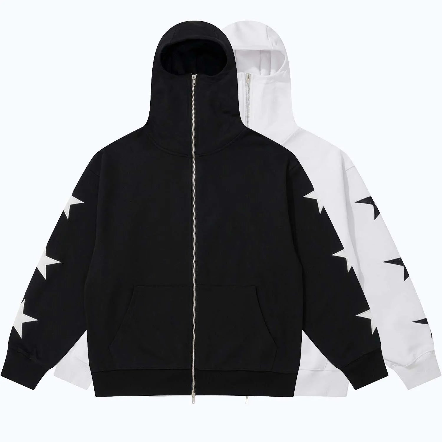 Oversized Embroidery Puff Print Manufacturer Blank French Terry Full Face Zip up Heavy Weight Custom Men's Hoodies