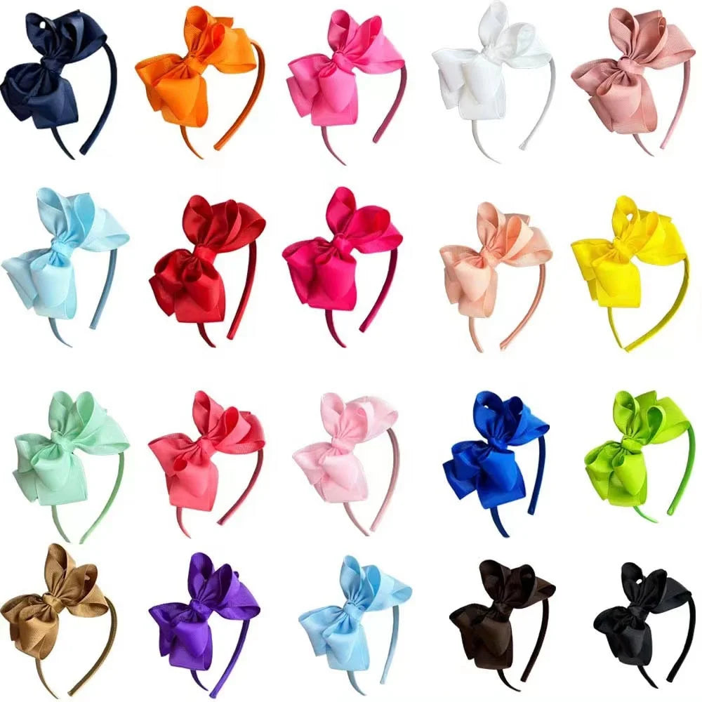Wholesale Double Layer Grosgrain Ribbon Bow Headband for Girls Fashion Hair Accessories for Students and Students