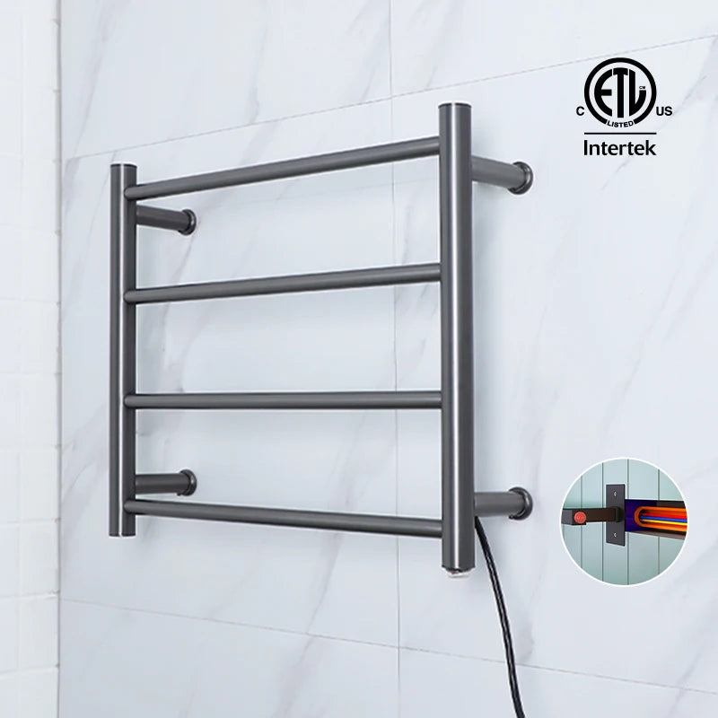 Factory Price Electric Wall Mounted Heated Towel Rail Warmer Stainless Steel Bathroom Heater Modern Design CE/RoHS Certified