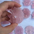 Wholesale Natural Rose Quartz Crystal Stone Carvings Pink Nine Tail Fox for Gift