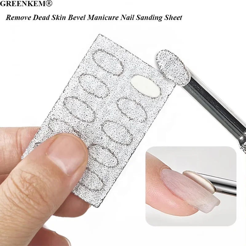 Nail Steel Push Russian Double Head Horseshoe Steel Push to Remove Dead Skin Bevel Manicure Nail Sanding File Sheet