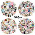 50Pcs Ins Reading Book Girl Cartoon Stickers Pack for Scrapbook Laptop Bottle Cup Luggage Phone Graffiti Decor