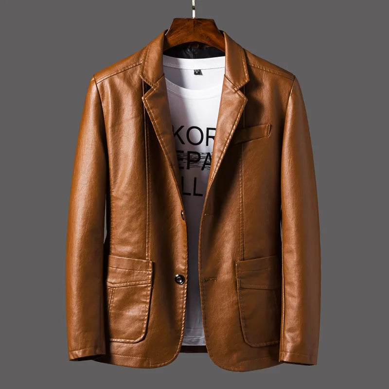 Fast Selling New Plus Size 6XL Business PU Jacket Men's Winter Leather Jacket Coats