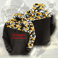 American Football Men's Vintage Soft Fleece Pullover Hoodie Sweatshirt Men's Steeler Men's Camo Print Accent Hoodie 32Team Color