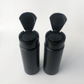 Custom logo 150g 5oz Plastic Black Talcum Powder Bottle with Flip Top Sifter Cap Lid 150ml Body Talkum Loose Powder Container