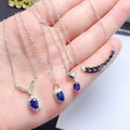 Hot Sale 925 Sterling Silver Natural Sapphire Pendant Necklace Handmade Bohemian Style Excellent Fine Pendants Charms Good Price