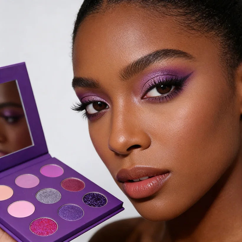 High Quality Custom Logo Eyeshadow Palette Waterproof DIY Matte Shimmer Finish Makeup Powder Eyeshadow Box Manufacture