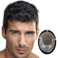 Q6 Men's Toupee 100% Natural Human Hair Breathable Lace & PU Base Men's Hair Prosthesis System Invisible Natural Hairline