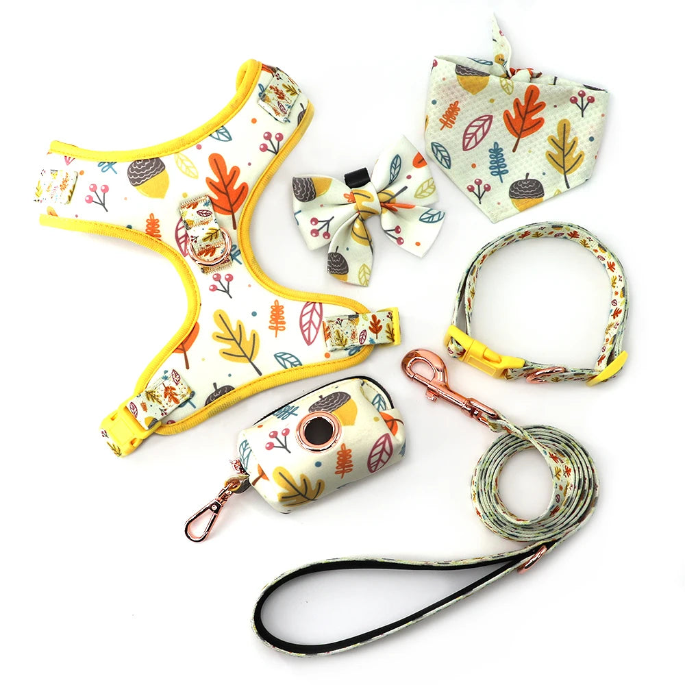 Manufacturers Oem Luxury No Pull Adjustable Custom Personalized Sublimation Pet Dog Harness Leash Small Dog Harness