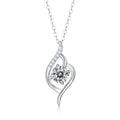 RINNTIN SMN08 Hot Selling 1 Carat Moissanite Forever Love 925 Sliver Necklace for Ladies