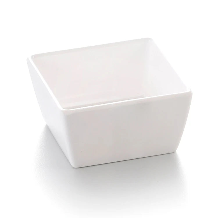 A8 White Melamine Small Soy Sauce Container square Sauce Bowl Plastic Condiment Bowls