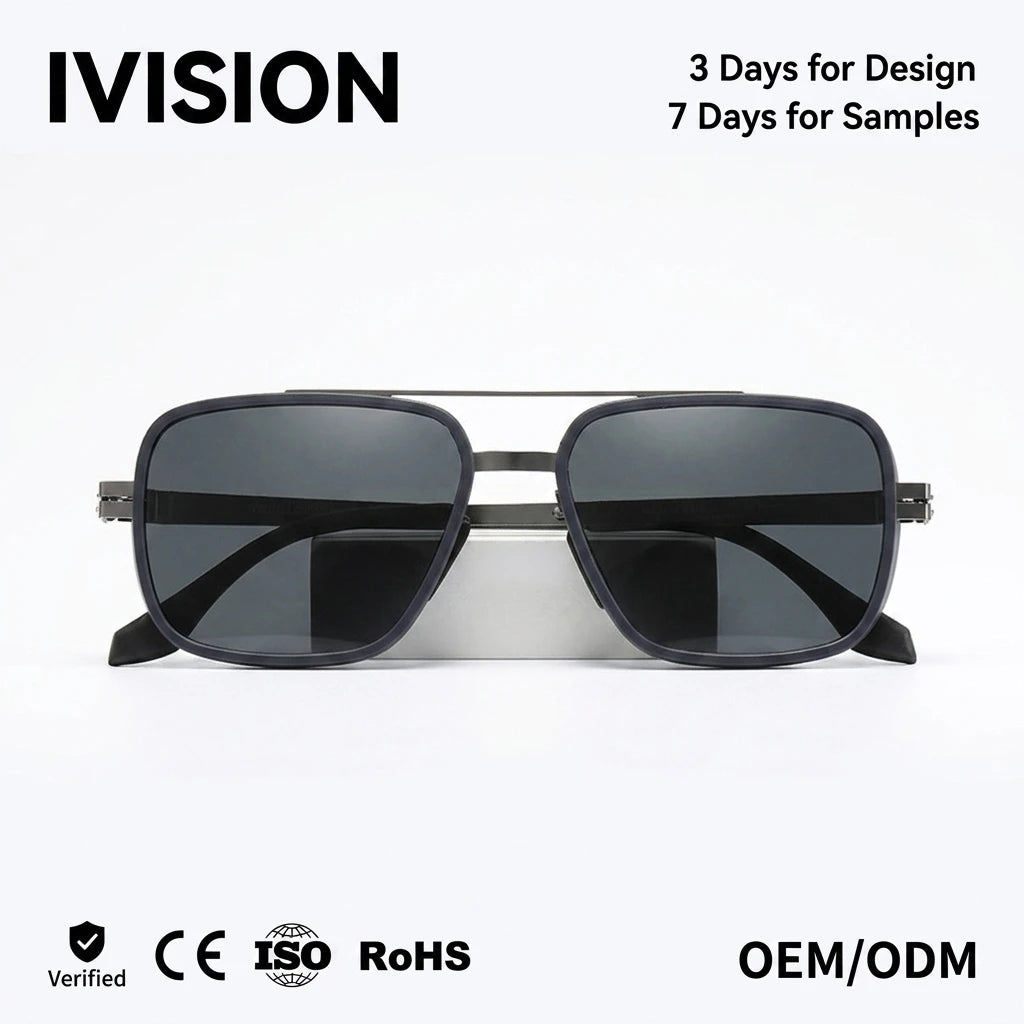 2025 New Design Hot Selling  Men Metal Frame Retro Polarized Sunglasses Customized Logo Men Sun Glasses Shades High Quality