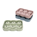 Eco-Friendly Food-Grade Silicone Manual Ice Cream Maker Tool Narrow Round Ice Cube Tray with Bin Dishwasher Safe